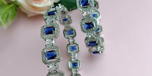 Blue Cz Stone Bangles