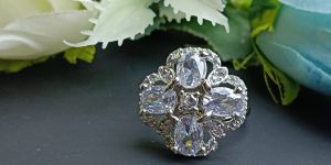 Dainty Cz Floral Ring