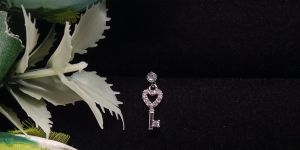 Dainty Heart-key Dangle Piercing Earrings