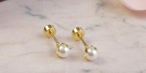 Gold Tone Pearl Stud Piercing