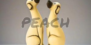 Beige Polyresin Dog Pair Statue
