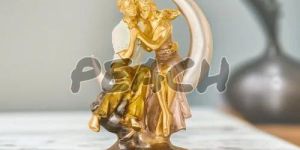 Romantic Couple Statue Sitting on Moon