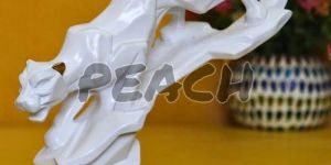 white polyresin panther statue