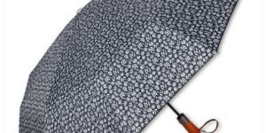 Sara Mono-Black Automatic Open 4-Fold Umbrella