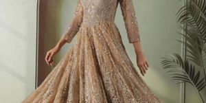 golden net gown