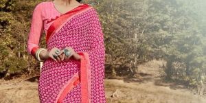Pink Designer Wear Saree