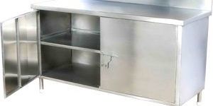 Stainless Steel Work Table With Storage Cab
