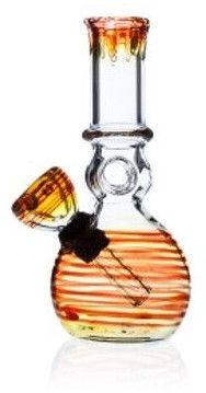 Clear Beaker Bong with Orange Accents