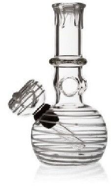 Clear Glass Bong with Swirled Base