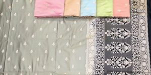 contrast aanchal border mashru silk saree