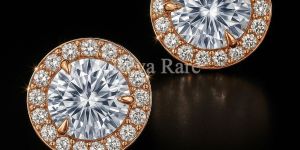 blue lab-grown diamond earrings