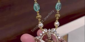 Antique Golden Krishna Pendant Set