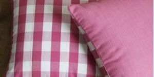 dual sided pink checked cushion covers