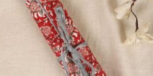 Red Kalamkari Roll -up Pencil Case