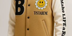 Beige B Varsity Jacket