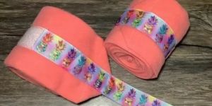 Nylon Pink Peach Horse Bandages