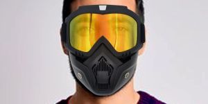 3 in 1 Bike Scoter Motorcycle Protective Goggles Bike Face Mask Bike Face Shield, (Yellow Visor)