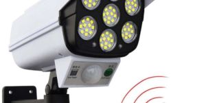 Solar Light Outdoor 77 LED Motion Sensor Security Camera Shaped Wall Lamp