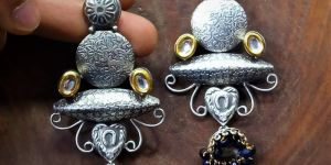 Oxdised Black Jhumka Earrings