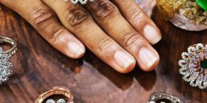 Silver Plated Cubic Zirconia Adjustable Finger Ring