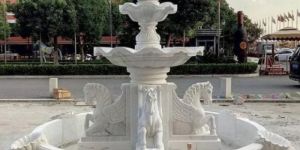 3 Tier White Standstone Water Fountain