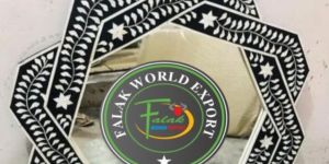 Flower Shape Bone Inlay Wall Mirror