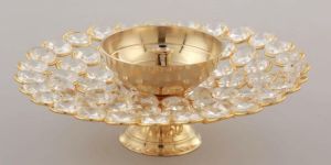 Brass Crystal Diya