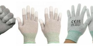 ESD Gloves Dotted, Palm Fitted & Finger Coated