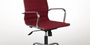 MEDLEY Maroon Mid Back Ergonomic Office Chair with Fixed Arms