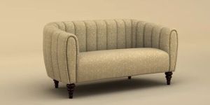 AMAYA TWO SEATER FABRIC SOFA (COTTON, FAUX CREAM)