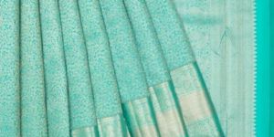 Sea Green Kanchipuram Silk Women Saree with Jaal Border