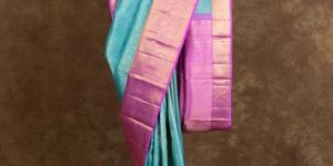 Women Blue Kanchipuram Silk Saree