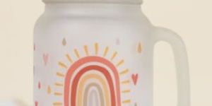 Customizable Frosted Jar with Straw