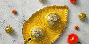 Handmade Resin Chopda Leafshaped(Yellow)