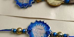Resin Blue Bhaiya Bhabhi Rakhi(Set-Of-2)