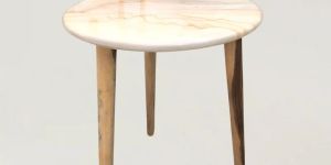 Resin Table with Marble Texture