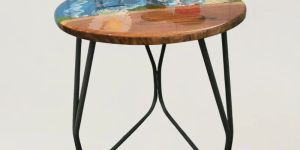 Resin Wood Table with Ocean Effect