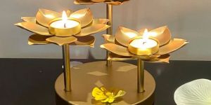 Stunning Set of 3 Lotus Flower Tealight Candle Holders