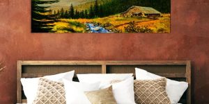 Sunset in the Mountains Canvas Print Wall Painting