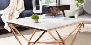 Square White Marble Centre Table
