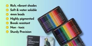 Artists Watercolour Pencil Set of 72 in Elegant Tin Box