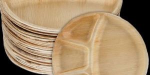 Areca Compartment Round Plate