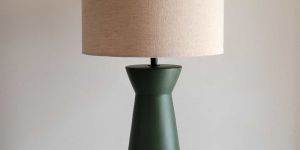OLIVE GREEN TERRACOTTA TABLE LAMP