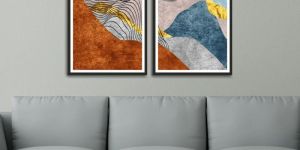Colorful Abstract Set of 2 Wall Frames
