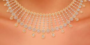 Glamorous Moon Diamond Necklace