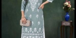 Women Chikankari Embroidery Kurti Palazzo Set