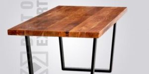 Elegant Wooden Top Industrial Dining Table