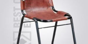 Industrial Leather Dining Strap Chair
