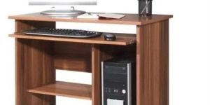 Brown Small Computer Trolley Desk
