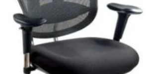 High Back Breathable Mesh Chair In Black With Adjustable Arms, Headrest & Height